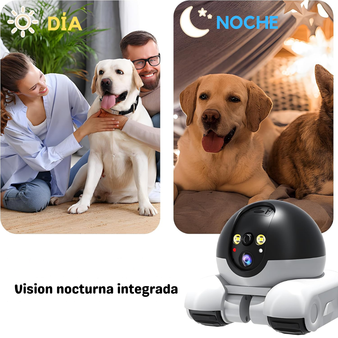 Cámara Robot HD con Ruedas para Mascotas y Hogar